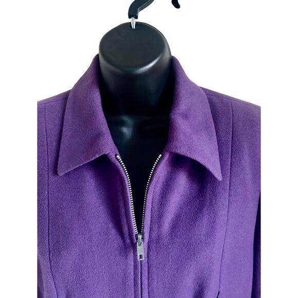 Harve Bernard Petites Purple Jacket Women 10P Wool Blend Classic Luxury Timeless - Picture 4 of 7